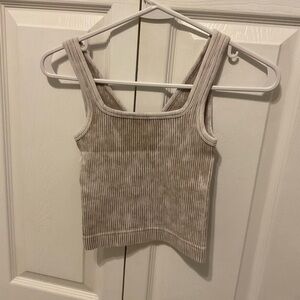 Ribbed Square-Neck Tank Top - Ash Mocha